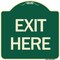 Signmission Designer Series Sign-Exit Here, Green & Tan Heavy-Gauge Aluminum Sign, 18" H, 18" L, G-1818-24503 A-DES-G-1818-24503 - alternate 1